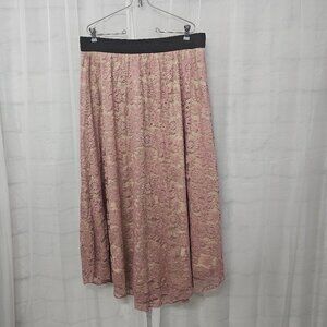LulaRoe Skirt Maxi Lace Fairy Whimsigoth Festival Pink Boho 2XL